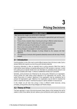 Pricing Decisions - ICAI Knowledge Gateway