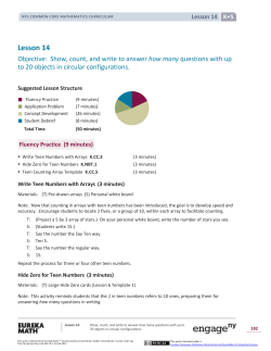 Kindergarten Mathematics Module 5, Topic C, Lesson 14