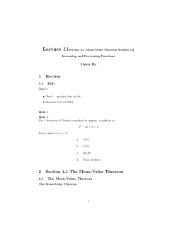 1 Review 2 Section 4.1 The Mean
