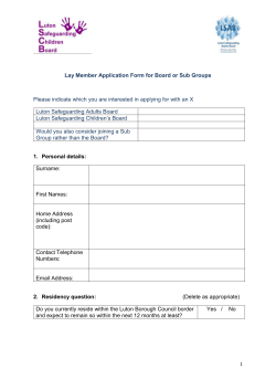 Lay Member Application form - Luton Safeguarding Children Board
