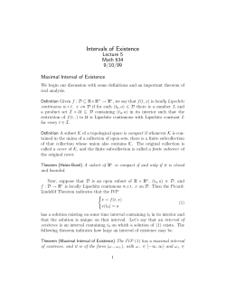 Intervals of Existence