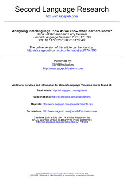 Second Language Research