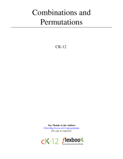 Combinations and Permutations