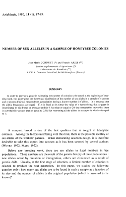 colonies. Among the factors interfering with this trait, there is the