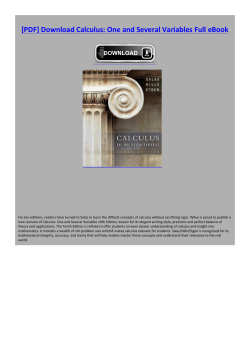 Calculus: One and Several Variables Full eBook