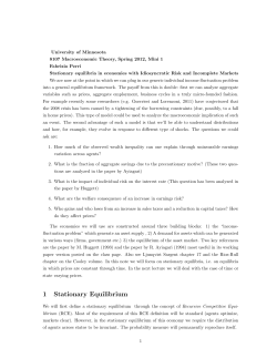 1 Stationary Equilibrium