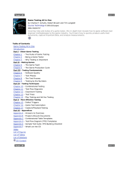 Game Testing All in One by Charles P. Schultz, Robert Bryant and