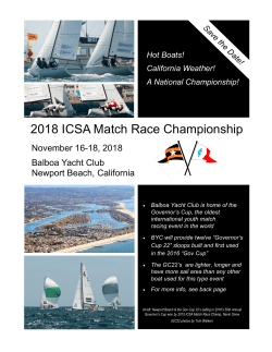 2018 Match Race Nationals Update