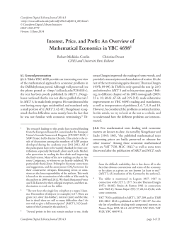Interest, Price, and Profit: An Overview of Mathematical Economics