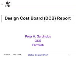 Design Cost Board (DCB) Report