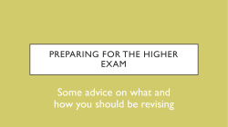 Preparing for the higher exam