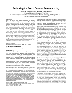 Estimating the Social Costs of Friendsourcing