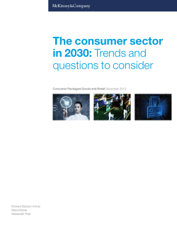 The consumer sector in 2030: Trends and questions to consider