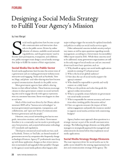 Designing a Social Media Strategy to Fulfill Your Agency`s Mission