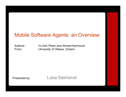 Mobile Software Agents: an Overview