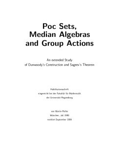 Poc Sets, Median Algebras and Group Actions