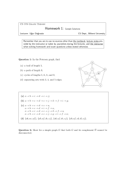CS 570 Graph Theory Lecturer: U˘gur Do˘grus&ouml;z CS Dept., Bilkent