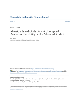 Man`s Cards and God`s Dice: A Conceptual Analysis of Probability