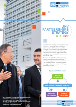 unv partnerships strategy - The United Nations Volunteers