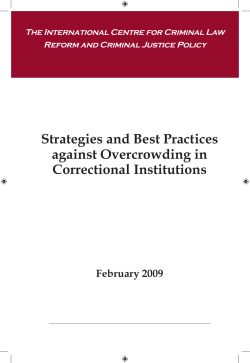 Strategies and Best Practices against Overcrowding in Correctional