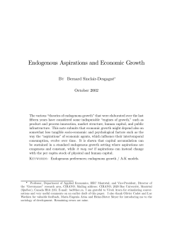 Endogenous Aspirations and Economic Growth