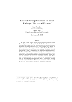 Electoral Participation Based on Social Exchange: Theory and