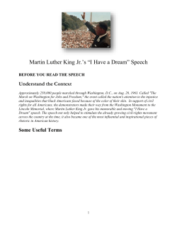 as you read and hear the speech - California State University