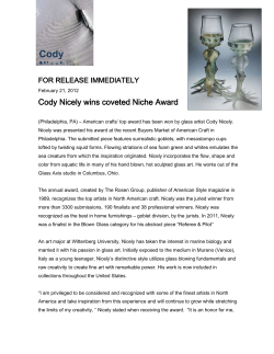 Cody Nicely wins coveted Niche Award