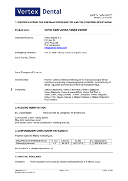 Vertex Cold-Curing Acrylic powder