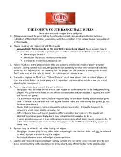 2016 Youth Basketball Rules