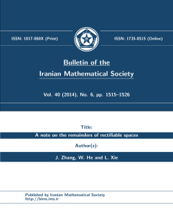 - Bulletin of the Iranian Mathematical Society