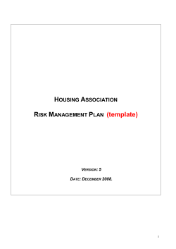 Risk Management Plan Template - NSW Federation of Housing