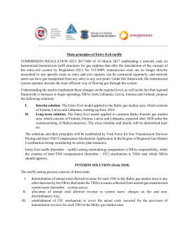 principles of Entry-Exit tariffs COMMISSION
