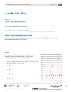 Lesson 14: Ordered Pairs
