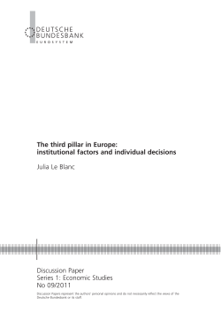 The third pillar in Europe: institutional factors and individual decisions