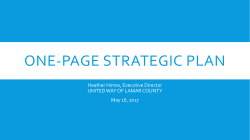 One-Page Strategic plan - United Way of Lamar County