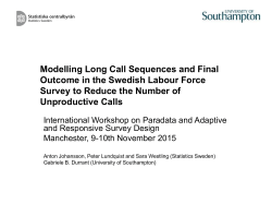 Modelling Long Call Sequences and Final Outcome in the Swedish