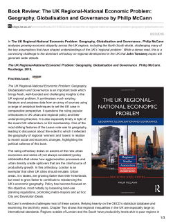 Book Review: The UK Regional-National Economic Problem