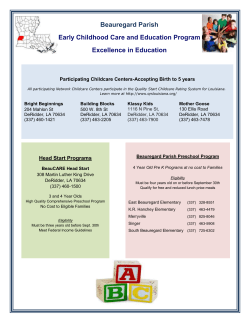 Head Start Programs - Beauregard Parish School Board