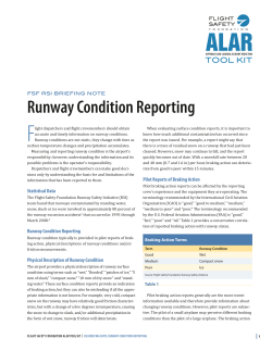 FSF RSI Briefing Note: Runway Condition Reporting