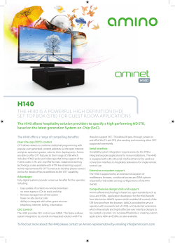 The h140 is a powerful high DefiniTion (hD) seT Top Box (sTB) for