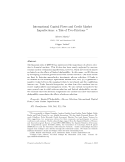 International Capital Flows and Credit Market Imperfections: a
