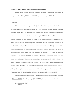 Example B.II.1.1 Design of an L section matching network
