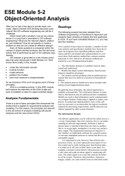 object oriented analysis - School of Electronic Engineering and