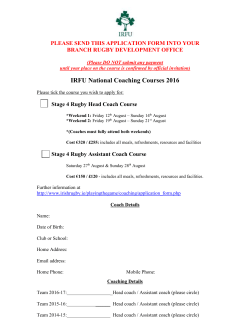 IRFU National Coaching Courses 2016