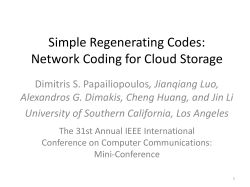Simple Regenerating Codes: Network Coding for Cloud Storage