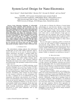 System-Level Design for Nano-Electronics