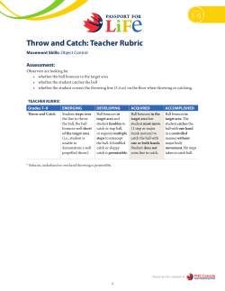 Throw and Catch: Teacher Rubric