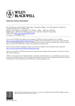 The Pricing of Initial Public Offerings: A Dynamic Model with