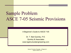 Sample Problem NEHRP Seismic Provisions